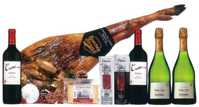 cestas de navidad con ibéricos en valencia - surtido