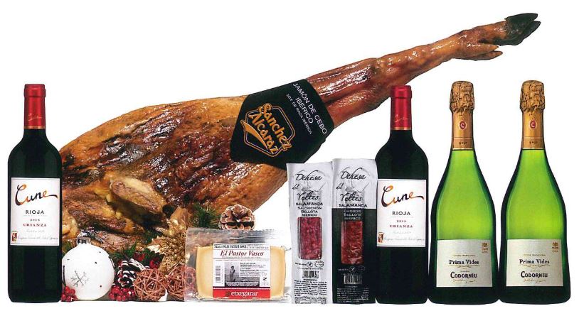 cestas de navidad con ibéricos en valencia - surtido